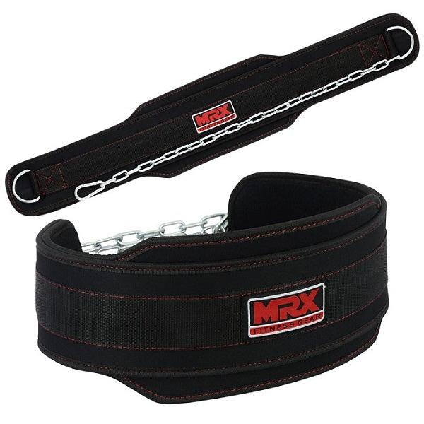 MRX Weight Lifting Nylon Dip Belt With Metal Chain Bodybuilding Gym Workout