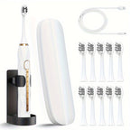 Rechargeable Electric Toothbrush Set for Couples  USB Metal Shaft