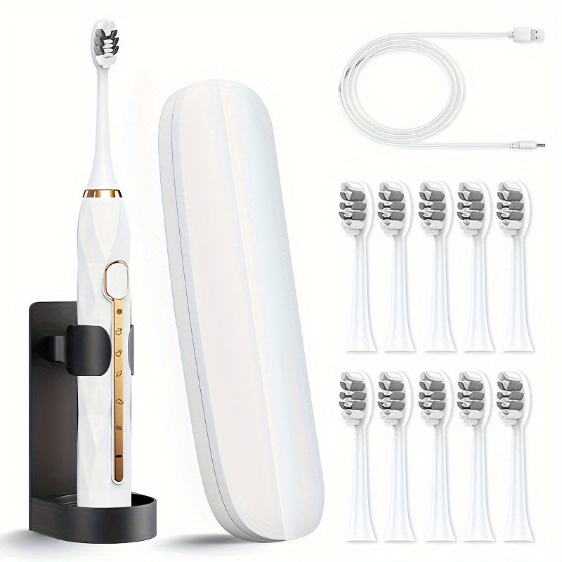 Rechargeable Electric Toothbrush Set for Couples  USB Metal Shaft