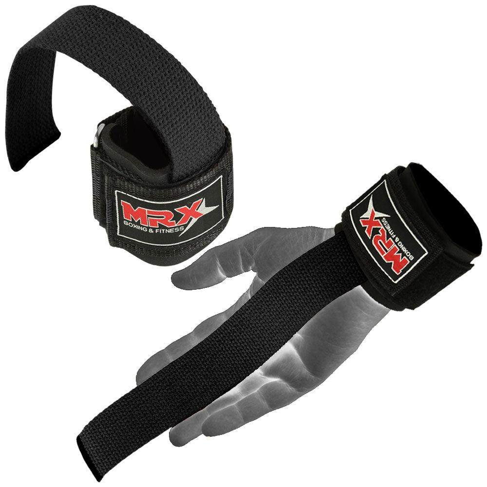 MRX Weight Lifting Bar Straps With Wrist Wraps Heavy Duty Bodybuilding Workout Gym Strap