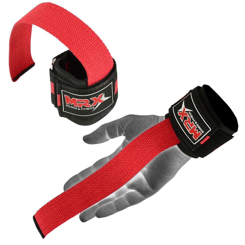 MRX Weight Lifting Bar Straps With Wrist Wraps Heavy Duty Bodybuilding Workout Gym Strap