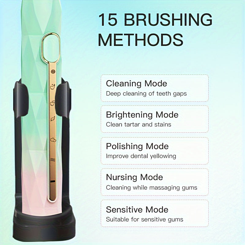Rechargeable Electric Toothbrush Set for Couples  USB Metal Shaft