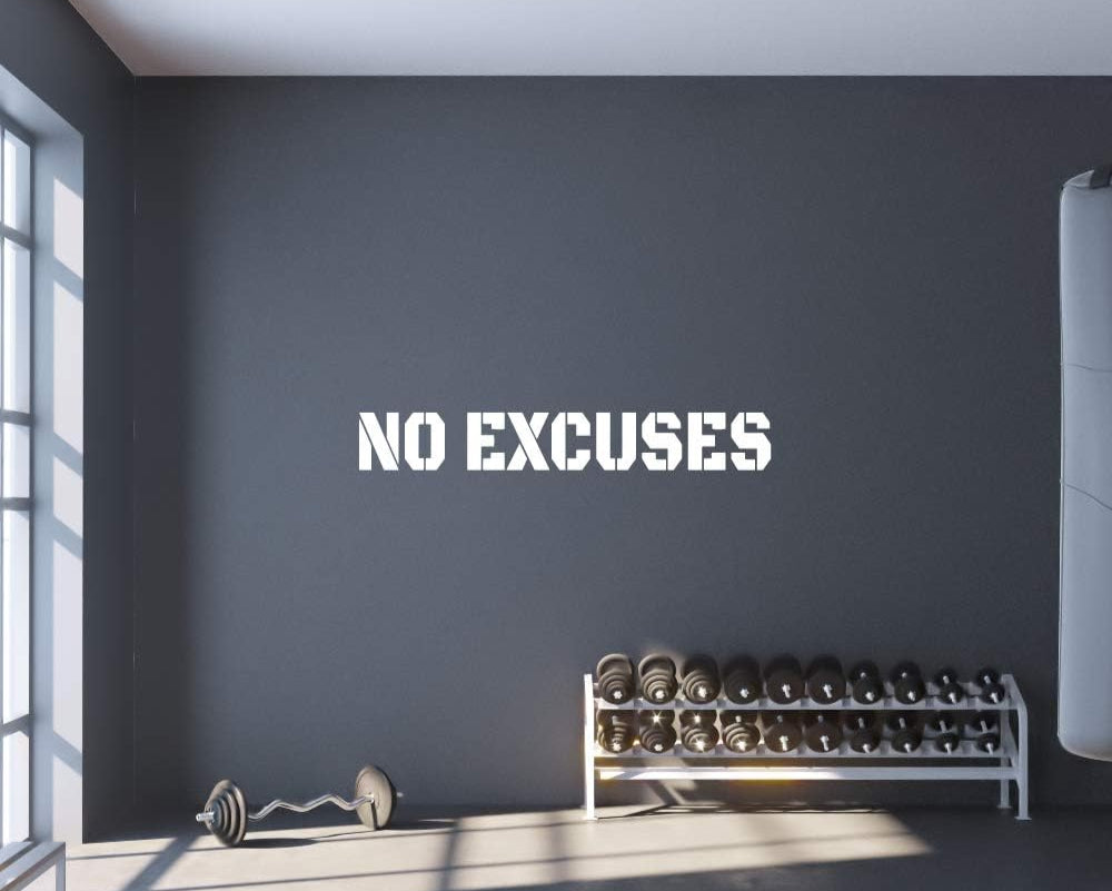 No Excuses Gym Wall Decal-0