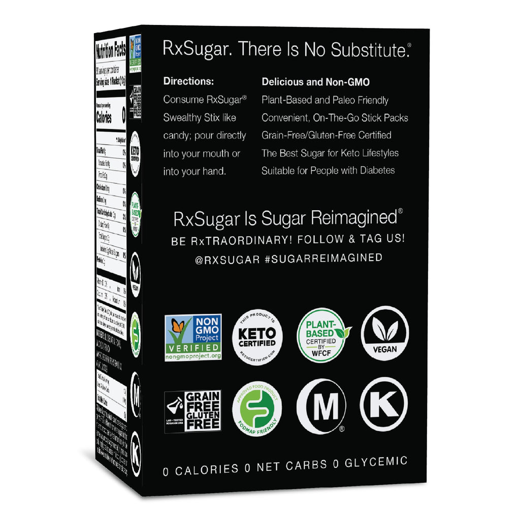 RxSugar Flavored Allulose Sugar Swealthy Stix