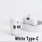 Mini Power Bank 2000/5000mAh Built Cable Portable Mobile Charger Fast Charger