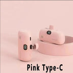 Mini Power Bank 2000/5000mAh Built Cable Portable Mobile Charger Fast Charger