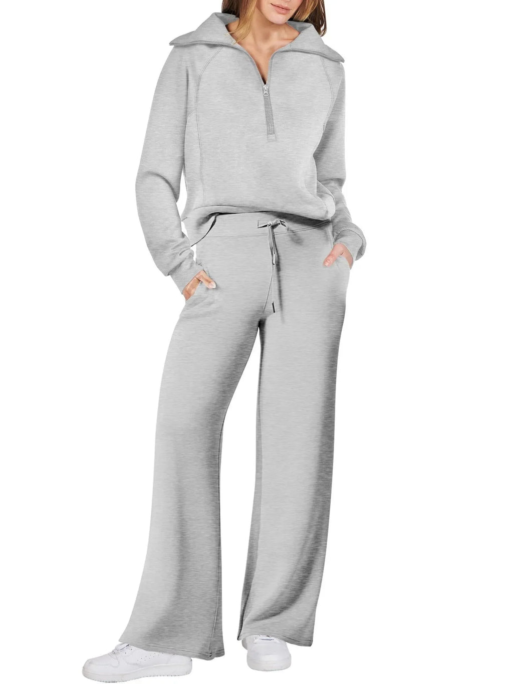 Women Sweatshirts Wide Leg Pants Two Pieces