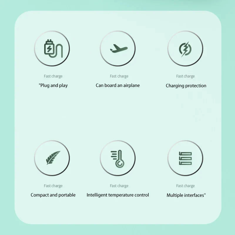 Mini Power Bank 2000/5000mAh Built Cable Portable Mobile Charger Fast Charger