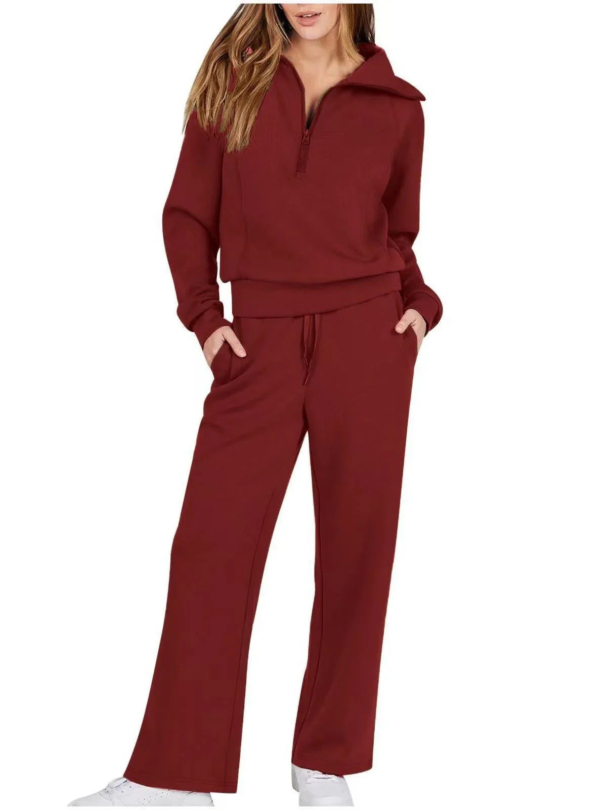 Women Sweatshirts Wide Leg Pants Two Pieces