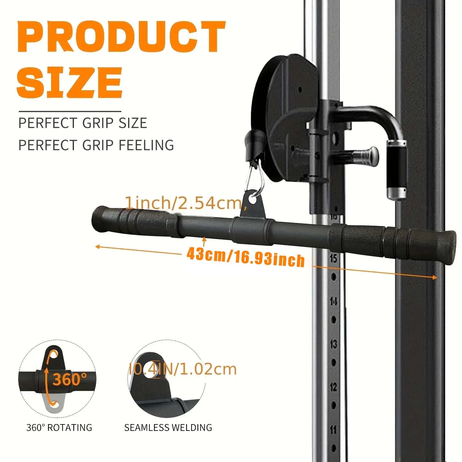 NNEOBA Gym Rotating Straight Bar-4