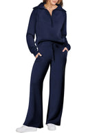 Women Sweatshirts Wide Leg Pants Two Pieces