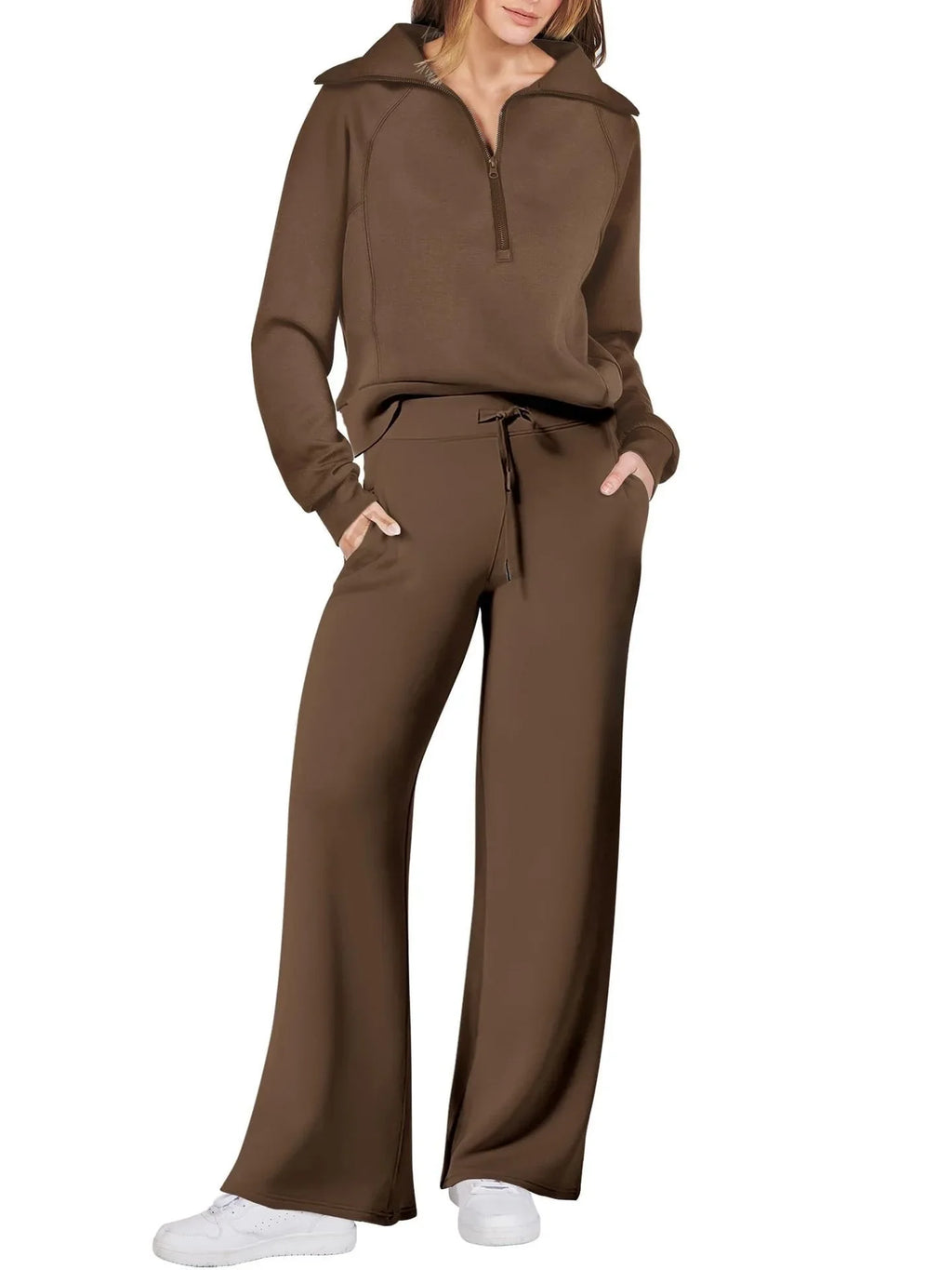 Women Sweatshirts Wide Leg Pants Two Pieces