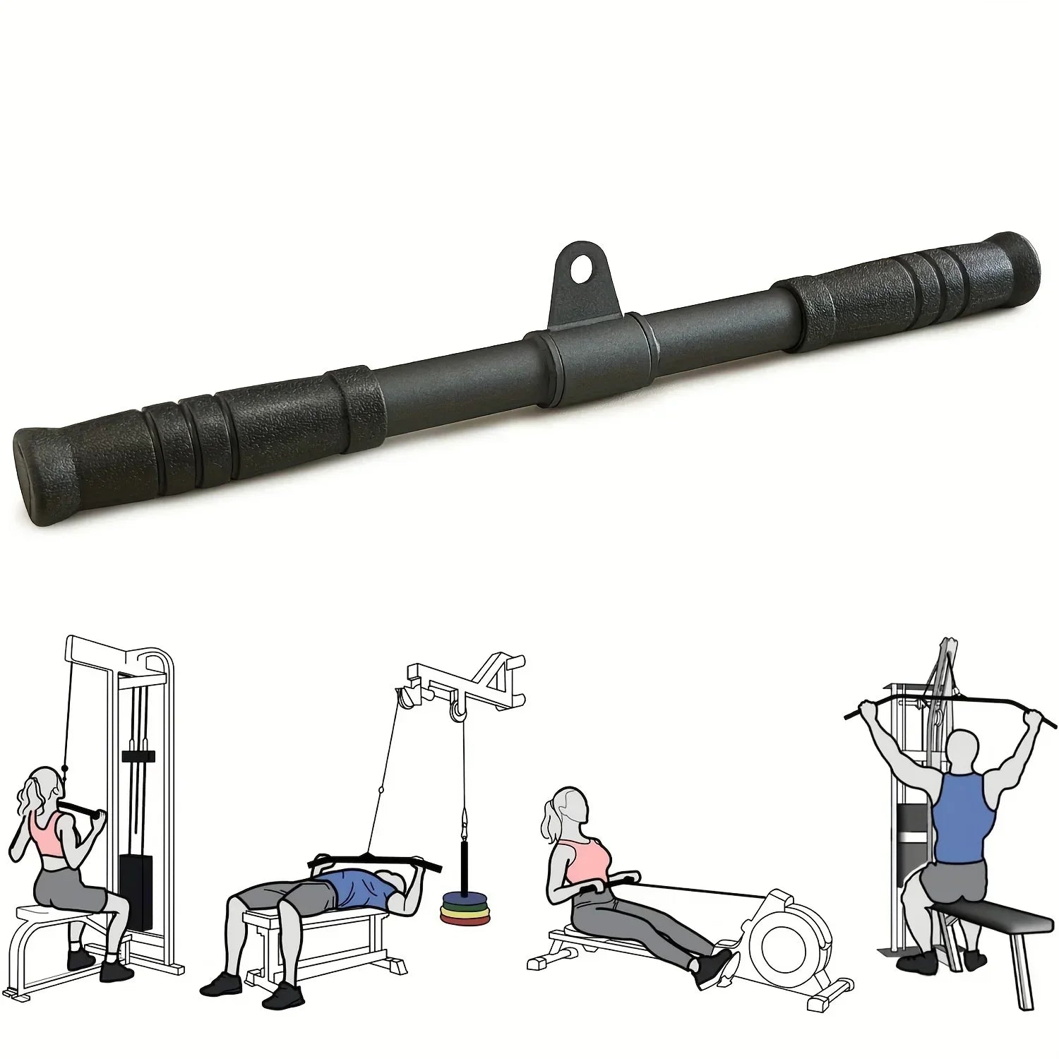 NNEOBA Gym Rotating Straight Bar-1