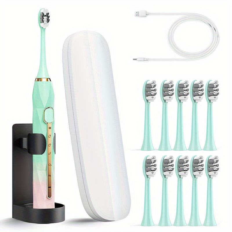 Rechargeable Electric Toothbrush Set for Couples  USB Metal Shaft
