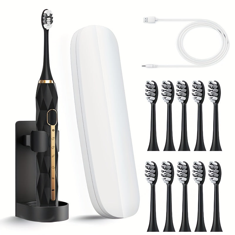 Rechargeable Electric Toothbrush Set for Couples  USB Metal Shaft
