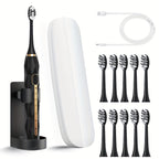 Rechargeable Electric Toothbrush Set for Couples  USB Metal Shaft