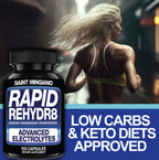 Rapid Rehydr8 Electrolyte Supplements 100 Capsules – Aid in The Prevention of Cramping and Supports Muscle Endurance and Recovery