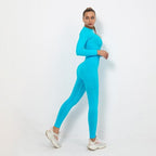 Autumn Yoga set Women Gym Clothes Seamless Fitness Sportswear Tracksuit Long Sleeve Shirts Leggings Workout Clothing Outfits-13